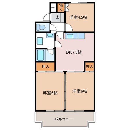 五十鈴川駅 徒歩14分 4階の物件間取画像